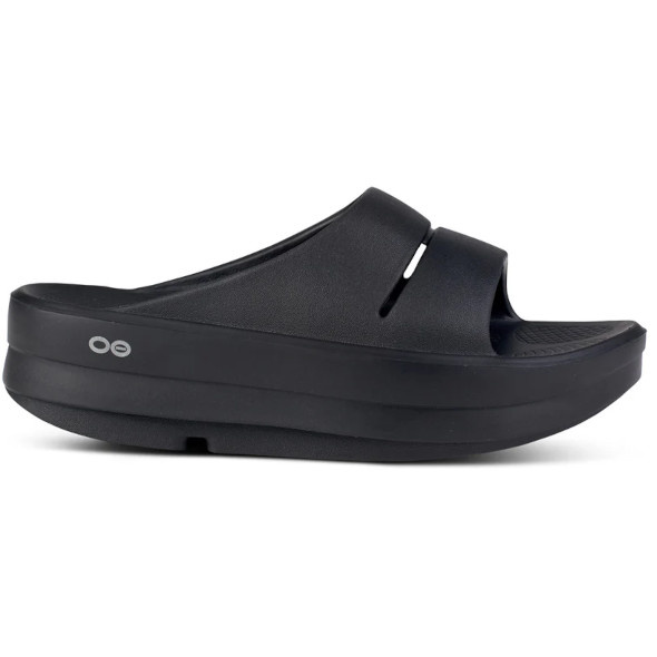 Klapki regeneracyjne Oofos OOmega Slide Black czarne damskie