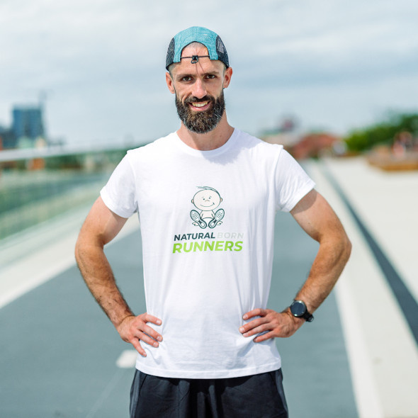 Koszulka Natural Born Runners 2025 biała męska