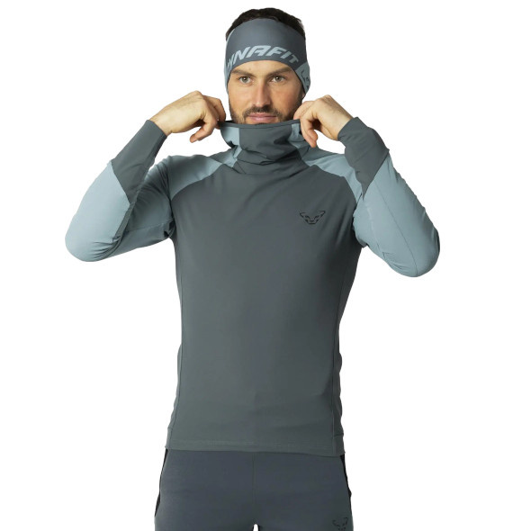 Bluza Dynafit Alpine L/S Hooded Tee szaro-niebieska męska 