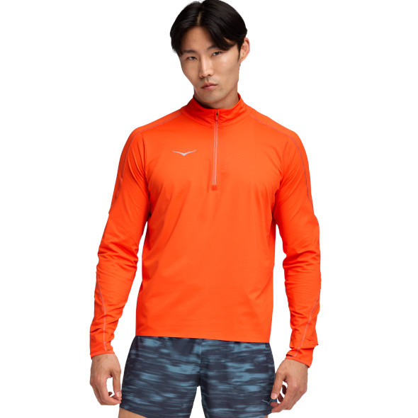 Bluza Hoka GlideTech Quarter Zip pomarańczowa męska