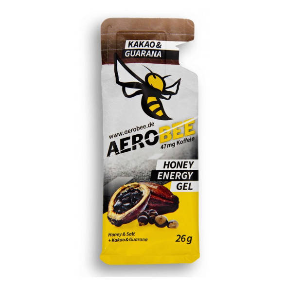 Żel Aerobee Honey Energy Gel 26g miód + kakao + guarana (kofeina)