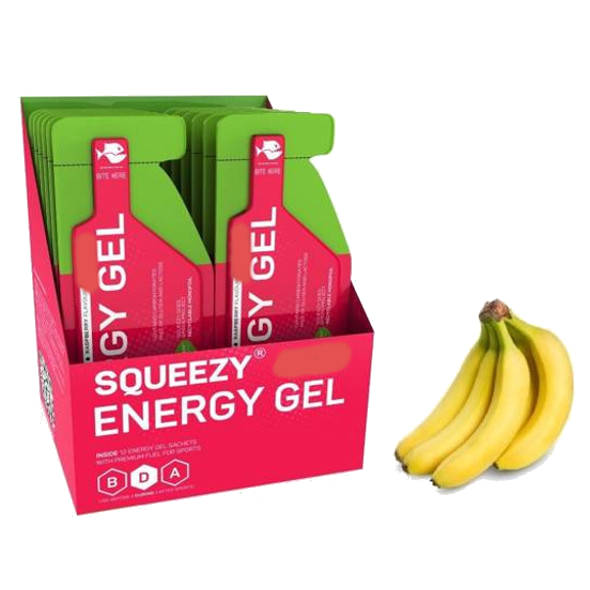 Zestaw żeli Squeezy Energy Gel 12x33 g banan - 11 żeli + 1 gratis