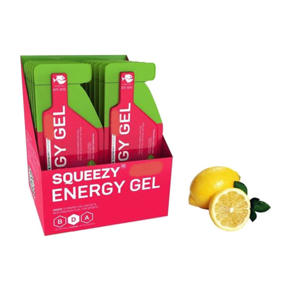 Zestaw żeli Squeezy Energy Gel 12x33 g cytryna - 11 żeli + 1 gratis