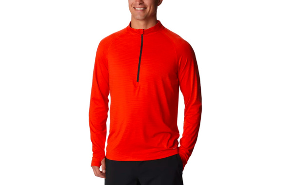 Bluza termiczna Columbia Endless Trail Half Zip Mesh Long Sleeve Shirt czerwona męska SS23