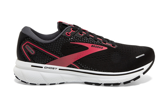 Buty BROOKS GHOST 14 WIDE (na szerszą stopę) damskie czarno-koralowe SS22