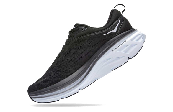 Buty HOKA ONE ONE BONDI 8 WIDE (na szerszą stopę) czarno-białe (BWHT) męskie AW22