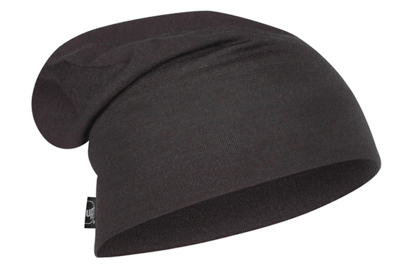 Czapka Buff Merino Wool Solid Black z wełny Merino heavyweight 600 czarna 