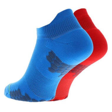 Dwupak skarpet INOV-8 TRAILFLY SOCK LOW czerwone/niebieskie