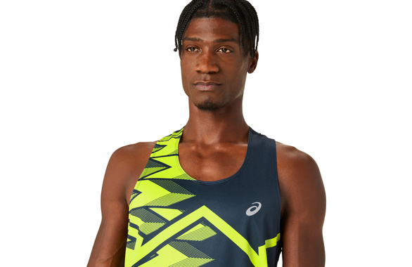 Koszulka Asics Light Graphic Singlet granatowo-żółta męska