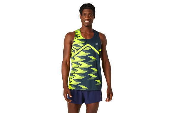 Koszulka Asics Light Graphic Singlet granatowo-żółta męska