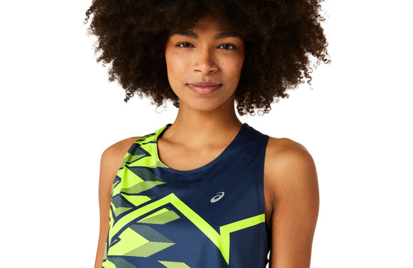 Koszulka Asics Light Graphic Tank damska granatowo-żółta SS24