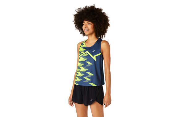 Koszulka Asics Light Graphic Tank damska granatowo-żółta SS24