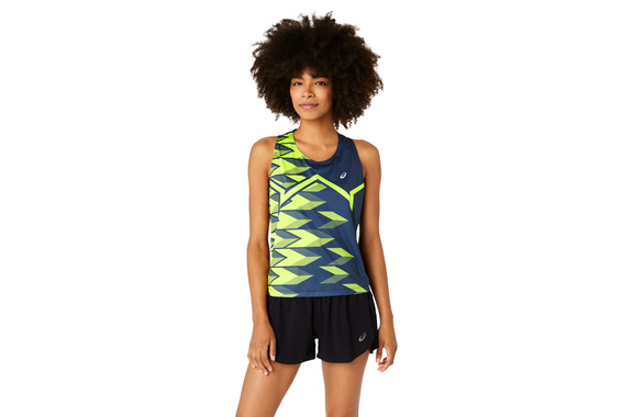 Koszulka Asics Light Graphic Tank damska granatowo-żółta SS24