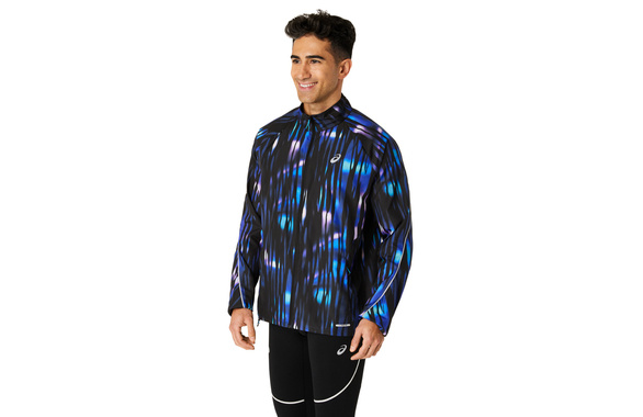 Kurtka Asics Road Lite-Show Packable Jacket czarno-niebieska męska AW24