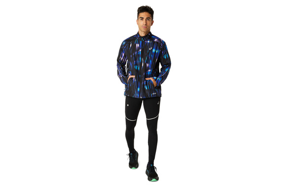 Kurtka Asics Road Lite-Show Packable Jacket czarno-niebieska męska AW24