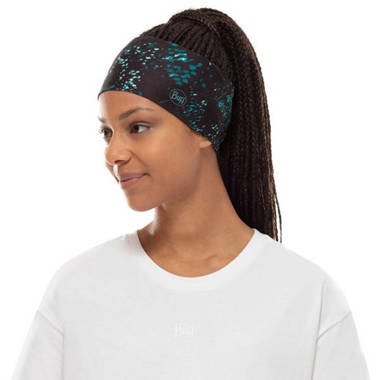 Opaska Buff Coolnet UV Headband Speckle Black czarno-zielona