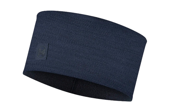 Opaska Buff Merino Wide Headband Solid Night Blue granatowa 