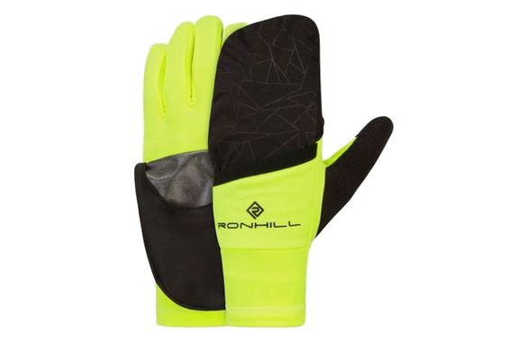 Rękawiczki Ronhill Wind-Block Flip Glove z panelem przeciwwiatrowym żółto-czarne