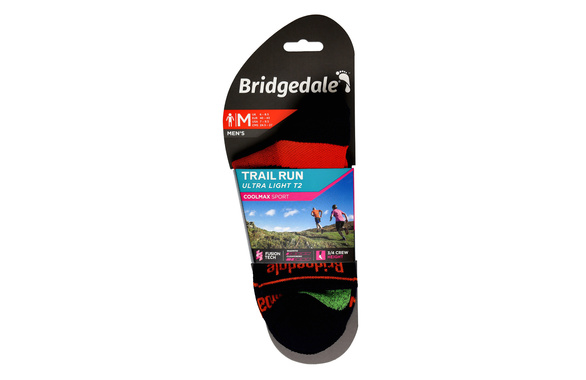 Skarpety BRIDGEDALE ULTRA LIGHT T2 COOLMAX SPORT 3/4 CREW granatowo - czerwone męskie