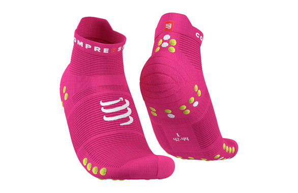 Skarpety COMPRESSPORT PRO RACING SOCKS V4.0 RUN LOW fluo różowe