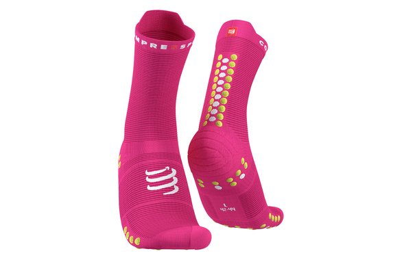 Skarpety Compressport Pro Racing Socks V4.0 Run Hi fluo różowe