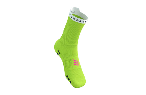 Skarpety Compressport Pro Racing Socks V4.0 Run High żółte