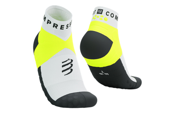 Skarpety Compressport Ultra Trail Socks v2.0 Low biało-czarno-żółte