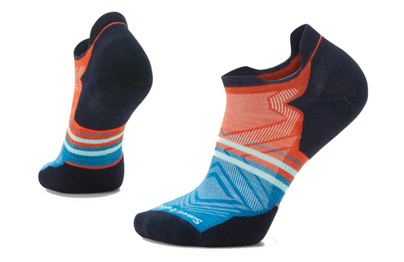 Skarpety Smartwool Run Targeted Cushion Low Ankle Pattern Socks czerwono-niebieskie męskie