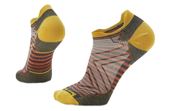 Skarpety Smartwool Run Zero Cushion Low Ankle Pattern Socks szaro-żółte męskie