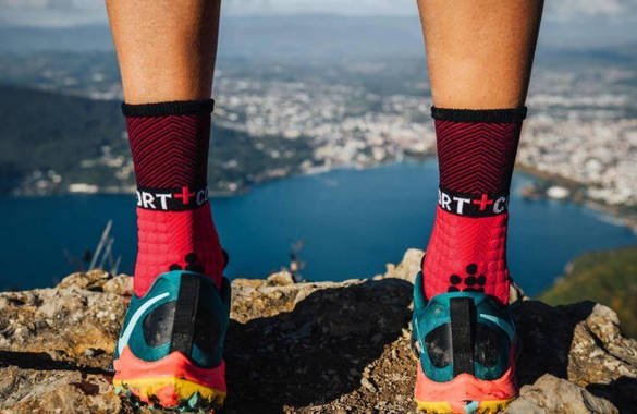 Skarpety zimowe Compressport [ro Racing Socks V3.0 Winter Trail czerwono-czarne