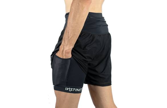 Spodenki Instinct Trail Short 2W1 czarne męskie