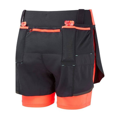 Spodenki RONHILL TECH ULTRA TWIN SHORT damskie czarno-koralowe