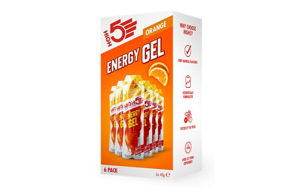 Zestaw żeli High5 Energy Gel Orange 6x40g pomarańcza