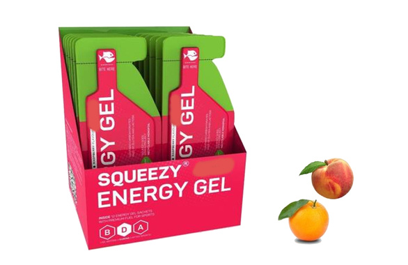 Zestaw żeli Squeezy Energy Gel 12x33 g brzoskwinia + pomarańcza - 11 żeli + 1 gratis