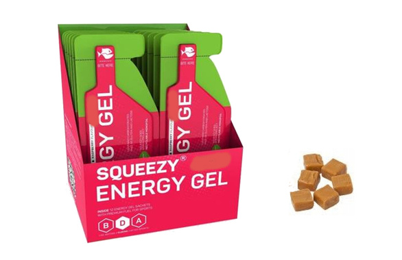 Zestaw żeli Squeezy Energy Gel 12x33g słony karmel - 11 żeli + 1 gratis