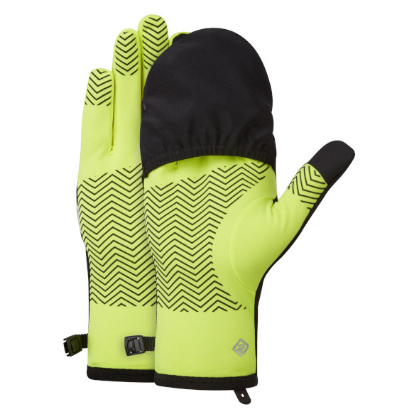 Rękawiczki Ronhill Wind-Block Convertible Glove z panelem przeciwwiatrowym żółto-czarne